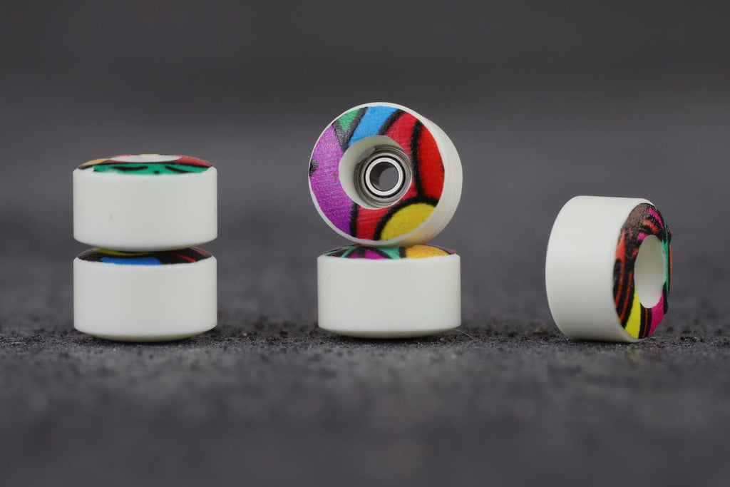 Dirty FB illPills - Life Lately Graphic Tip Urethane Fingerboard Wheels (70D Street Shape)