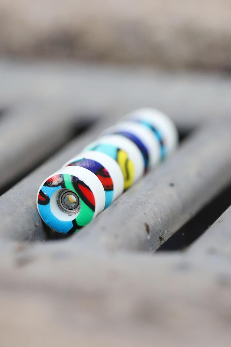 Dirty FB illPills - Life Lately Graphic Tip Urethane Fingerboard Wheels (70D Street Shape)